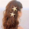 14 pcs Starfish Hair Clip Set, BOSOIRSOU Natural Starfish Hairpin Shell Pearl Acrylic Resin Alligator Hair Clips Metal Sea Star Beach Hair Pins Lady Girls Headwear Accessories