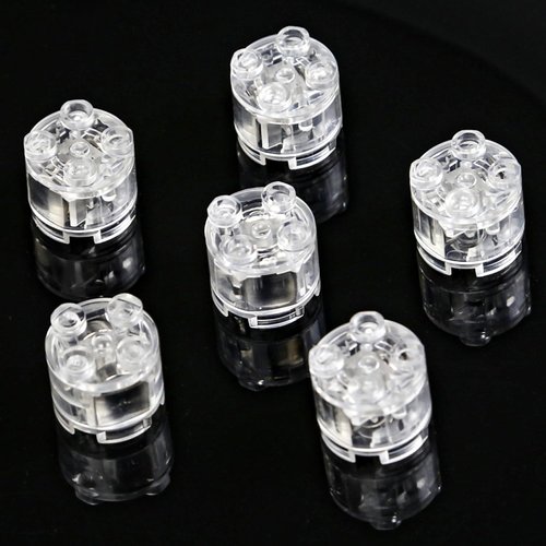 ASTEM Green Light-Up-Bricks Accessories Kits, 2x2 Classic Transparent LED Light Brick Pack, 6PCS Parts Building-Blocks Set Toys