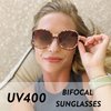 JM Bifocal Reading Sunglasses for Women Fashion Oversized Readers Outdoor Reading Glasses UV400 Protection Tortoise +2.25