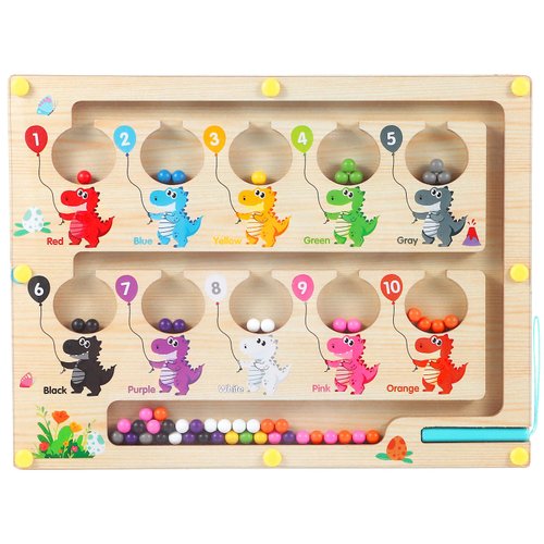 Magnetic Maze Board, Montessori Toys Number & Color Puzzle Board for Boys Girls 3 4 5 Years Old, Sensory Toys Fine Motor Skills, Magnetic Board for Kids Gifts