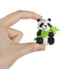 Ymeibe 8 PCS Solid Panda Figurines Set with Miniature Bamboo Trees Wood Fence Cake Topper DIY Kits Realistic Cute Panda Ornament Birthday Party Decorations Supplies