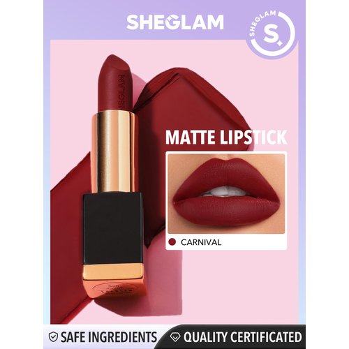 SHEGLAM Matte Allure Lipstick 20 Colors High Pigment Velvety Soft Long Lasting Lipstick - Carnival