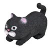 Squishy Stretchy Cat (3.5" to 6.5") Rubber Fidget Sensory Toy Filled with Sand. Great Stress Relief Cat Toy for Kids, Adults and Pets. (Black Cat)