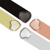 2 Packs Glossy Finish Love Heart Shaped Cell Phone Ring Holder Stand, 360 Degree Rotation Finger Ring Kickstand with Polished Metal Phone Grip (Silver)