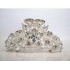 Generic Silver metal flower crystal hair claw clip bridal clip for medium fine hair