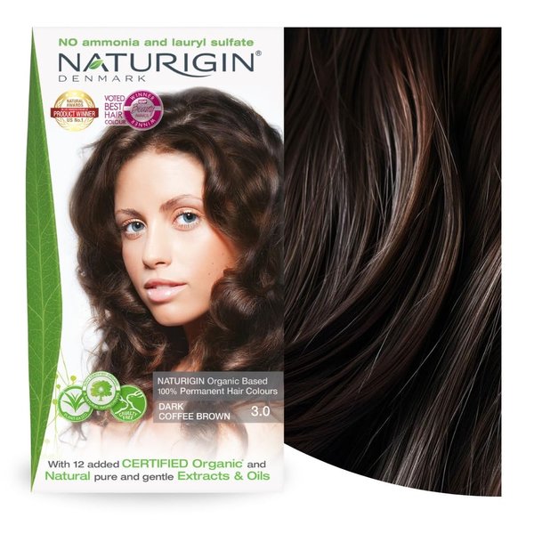 Naturigin Permanent Hair Dye, 3.0 Dark Brown, Ammonia and Paraben Free, up to 100% Gray Hair Coverage, Long Lasting, Vegan, Cruelty Free