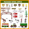 Dwi Dowellin Kids Tractor Toy Farm Playset,Toddlers Farm Vehicle Toys with Light&Sound,69 PCS Farm Toys Set with Farm Animals Fences Farmers for Kids 3-12 Years Old Boys Girls Birthday Gift