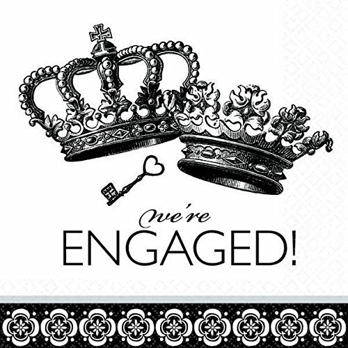 Amscan Damask and Dots engagement Beverage Napkins