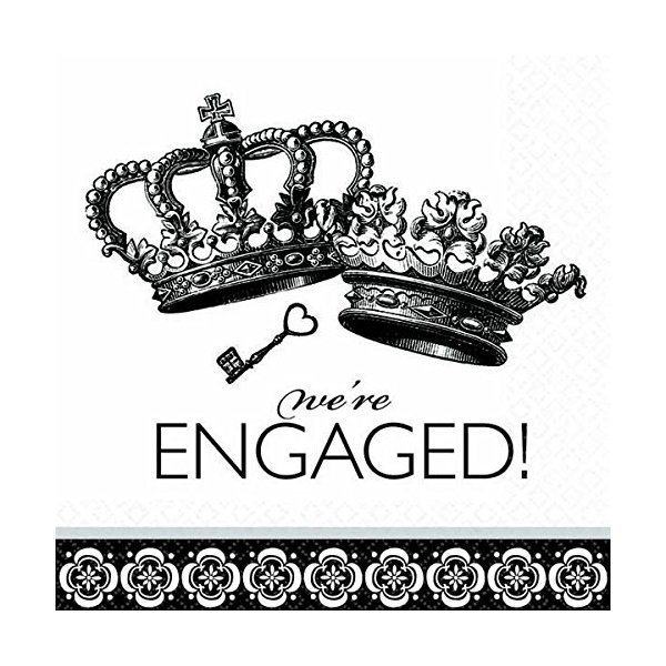 Amscan Damask and Dots engagement Beverage Napkins