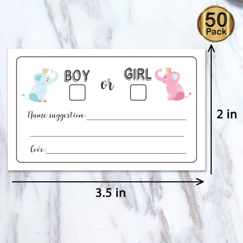50 Gender Reveal Vote Cards, Gender Reveal Baby Shower Voting Cards for Boy or Girl, Gender Reveal Party Games, 3.5 X 2 Inches.