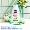 NIVEA Refreshing Basil and White Tea Refreshing Body Wash, Scented Body Wash with Nourishing Serum, Plant-Derived Oils, Essential Skin Lipids and Vitamins, 20 Fl Oz Bottle