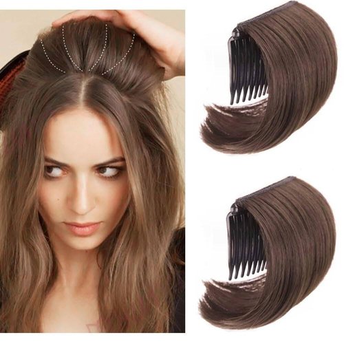 Elandy 2PCS Volume Bump It Up Hair Base Invisible False Hair Clips Fluffy Hair Pad Hair Extensions Insert Tool Hair Bun Hair Comb Clip Increased Hair Pad Fluffy Hair Styling Accessories