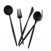 Matte Balck Silverware Set,Gugrida 5-Piece 18/10 Stainless Steel Satin Finish Flatware Set,Kitchen Utensil Set,Tableware Travel Cutlery Set for Camping Office or School Lunch, Dishwasher Safe