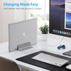 OMOTON Vertical Laptop Stand Holder, Desktop Aluminum Stand for MacBook with Adjustable Dock Size, Fits All MacBook, Surface, Chromebook and Gaming Laptops (Up to 17.3 inches), Gray