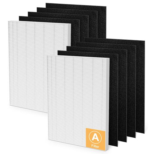 115115 Replacement Filters A for Winix PlasmaWave 5300, 6300, C535, 5300-2, 6300-2, P300, AM90, 9000, 5000, 5000B, C909, 9800 Air Purifier, 2 x True HEPA Size 21 Filter + 8 x Carbon Pre-Filters