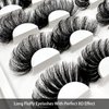 Lashes Eyelashes Long False Faux Mink Look Like Lash Extensions D Curl Wholesale Dramatic 3D 25mm-30mm Wispy Fluffy Strips Fake Eyelash Bulk Amazing For Women (5 Pairs 30mm set2)