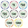 DA VINCI 50 Gray Casino Del Sol 11.5 Gram Poker Chips with 500 Dollar Denomination