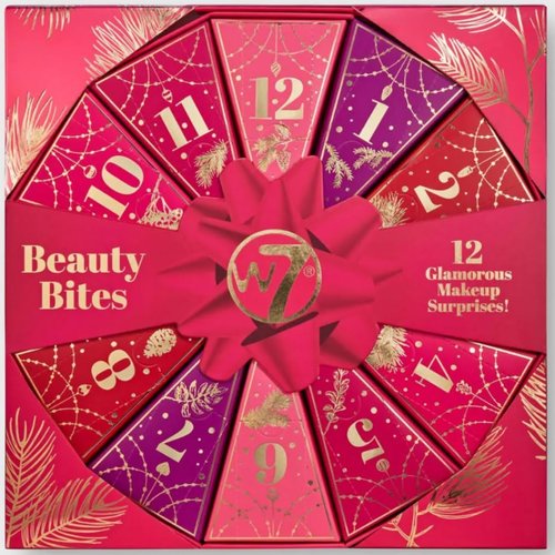 W7 Beauty BItes 12 Day Advent Calendar Makeup, Pink
