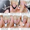 French Tip Nail Stickers 6 Sheets French Manicure Strips French Tips Guides Self-Adhesive Nail Sticker French Tip Nail Tool Wave Lines Nail Tape for Nail Art Airbrush Stencils Set