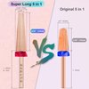 Depvko Super Long 5 in 1 Nail Drill Bits, 3/32'' Carbide Tungsten Bits, Two Way Rotate Professional Advanced Safety Bits for Nail, Fast Remove for Manicure Pedicure Cuticle Gel Polishing(F, Rose Gold)