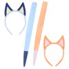 PLUSMAYI 4Pack Dog Ears Headband Set Blue Animal Headband Costume Accessories Dog Hairbands for Halloween Cosplay Party