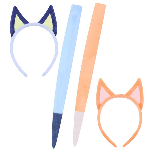 PLUSMAYI 4Pack Dog Ears Headband Set Blue Animal Headband Costume Accessories Dog Hairbands for Halloween Cosplay Party