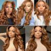 Light Brown Human Hiar Bundles Color 30 Body Wave Bundles Double Weft Brazilian Virgin Remy Hair Extensions Color 30 Bundles Human Hair Weave Brown Body Wave Bundles 24 26 28 inch
