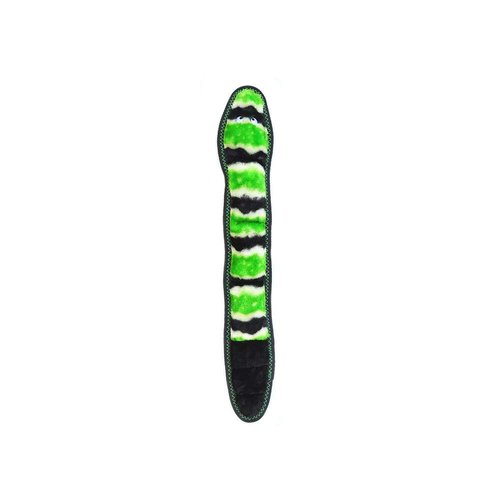 ZippyPaws - Z-Stitch Snake, Extra Tough No Stuffing Dog Toy with Squeaker - Green, Medium