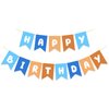 Blue and Orange Birthday Banner, Happy Birthday Banner Blue Party Decorations for Boys Kids 1st Birthday Decor