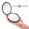 Gospire Pocket Makeup Mirror for Travel, 1X/10X Double Sided Magnifying Compact Handbag Cosmetic Mirror, 4 Inch Ultra-Thin Handheld Round Foldable Portable Mirror for Women (Black)
