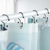 Goowin Shower Curtain Hooks, 12 Pcs Shower Curtain Rings, Durable Rust Proof Black Shower Curtain Hooks, Shower Rings for Curtain, Double Glide Shower Curtain Hooks for Shower Curtain Rods, Black