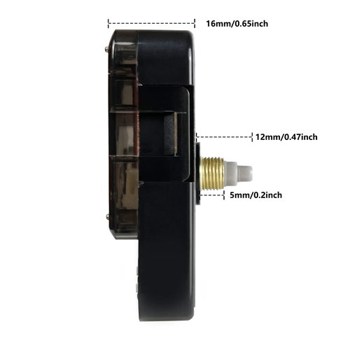 Clock Mechanism Replacement,Quartz Battery Operated Movement Silent DIY Wall Clock Repair Parts Replacement Shaft Lengths 12mm / 0.5 inch（15/32inch）
