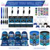 122Pcs Video Game Party Favors, Gamer Party Favors for Boys Includes 13 x 11 Inch Video Game Party Drawstring Bags Bracelets VIP Passes with Lanyards Keychains Tattoo Stickers for Gaming Party Favors