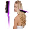 Advent Calendar 2024 Christmas Gift ZVOREL 8Pcs Hair Brushes Set with 4Pcs Topsy Hair Tail Tools 1Pcs Bristle Teasing Hair Brush 1Pcs Edge Control Brush 2Pcs Metal Pin Rat Tail Combs for purple