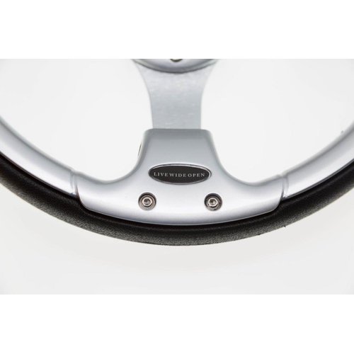 Club Car Precedent Steering Wheel with Hub Adapter - Black and Silver 2004+