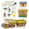 Eaciilee Sandbox Toys - Combine Harvester Truck Toy with Trailer - Farm Sand Box Toys Vehicle with Farm Animal Cows, Lambs, Outdoor Beach and Sand Toy Trucks - Gifts for Boys Girls Kids
