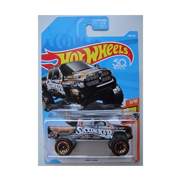 Hot Wheels HOT Trucks 5/10, Black RAM 1500 298/365 50TH Anniversary Card