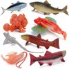 Fantarea 8 PCS Ocean Sea Marine Animal Model Figures Salmon Tuna Ratfish Figurines Party Favors Supplies Cake Toppers Decoration Collection Set Toys for 5 6 7 8 Years Old Boys Girls Kid Toddlers