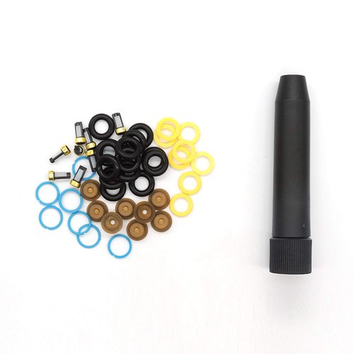 HiSport Fuel Injector Seal Kits Rebuild Set Include O-rings, Pintle Caps, Seal Spacers, Filter Baskets with 1pcs Filter Removal Tool [8 Set]