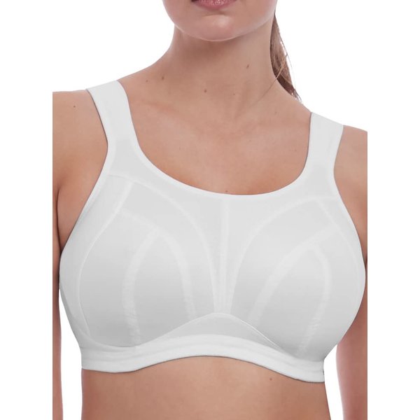 Freya Women's Dynamic Soft Cup Converting Strap Style Wireless Sports Bra, White, 34DD