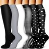 BLUEENJOY Copper Compression Socks for Women & Men (6 pairs) - Best Support for Nurses, Running, Hiking, Recovery