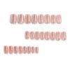 24Pcs Cat Eye Press on Nails Nude Color Fake Nails Short Square Fake Nails with Glitter Designs Gradient Acrylic Nails Full Cover Glossy Stick on Nails for Women and Girls