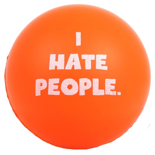 I Hate People Stress Balls, Funny Quote Grip Strengthener Squishy Ball, Coworker Gifts, 2.48 Inches