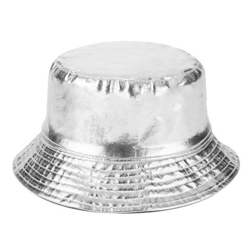 Joylife IHAUIUE Metallic Bucket Hat Trendy Fisherman Hats Unisex Reversible Packable Cap, Silver