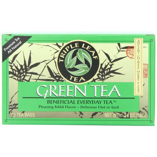 Triple Leaf Tea, Tea Bags, Green Tea, 1.34-Ounce Bags, 20-Count Boxes (Pack of 6)