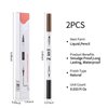 Erinde 2PCS Waterproof Microblading Eyebrow Pen, 4 Fork Tip 3D Eyebrow Contouring Tattoo Pencil, 2-in-1 Dual-Ended Eyebrow Tint Eyeliner, Last All-Day, Create Natural-Looking Brows, Dark Brown