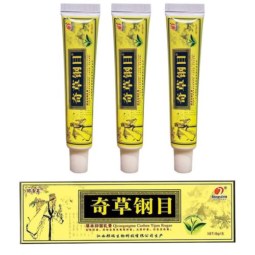 QICAOGANGMU Official Seller - Chinese Herbal Cream - Natural Relief for Skin Issues - Pack of 3