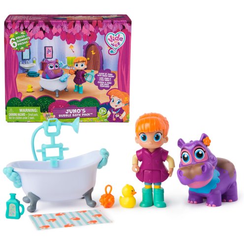 Vida the Vet, Juno’s Bubble Bath Pack with Vida & Color Changing Juno Action Figure & Doctor Kit Accessories, Kids Toys for Girls & Boys Ages 3 and up