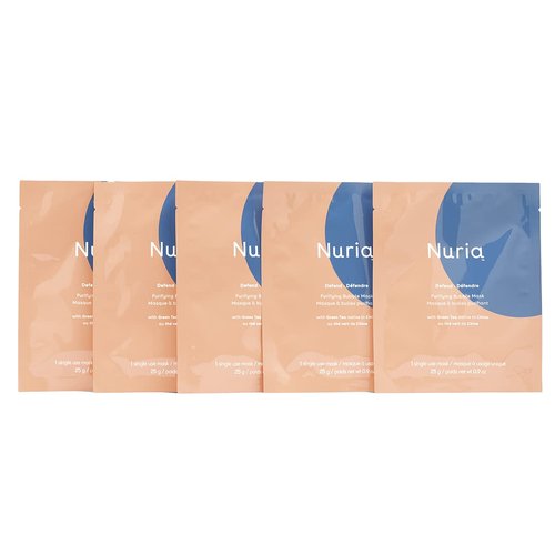 Nuria - Defend Purifying Bubble Sheet Mask Set, Cleansing Masks to Lift Impurities for Clean Skin, Suitable for All Skin Types, 5 mask bundle, each 25g/net wt 0.9 oz