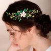 BERYUAN Green leaf Flower Hair Piece Bridal Hair Comb for Bride Bridesmaid Bride Hair Accessories Wedding Headband